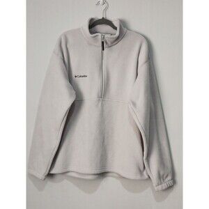 Columbia Fleece Quarter Zip Pullover. Beige. Men Size Large.
